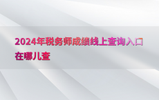 2024年税务师成绩线上查询入口在哪儿查