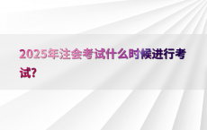 2025年注会考试什么时候进行考试?