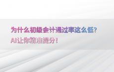为什么初级会计通过率这么低？AI让你精准提分！