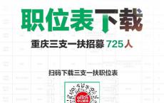 2025重庆三支一扶考试职位表下载（725人）