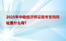 2025年中级经济师证报考官网网址是什么呀?