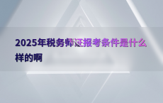 2025年税务师证报考条件是什么样的啊