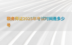 税务师证2025年考试时间是多少号