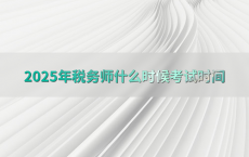 2025年税务师什么时候考试时间