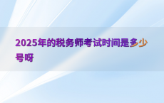 2025年的税务师考试时间是多少号呀