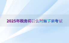 2025年税务师什么时候下来考试