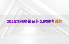 2025年税务师证什么时候考试的