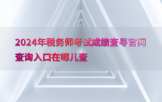 2024年税务师考试成绩查寻官网查询入口在哪儿查