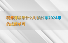 税务师成绩什么时候公布2024年的成绩单啊