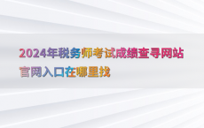 2024年税务师考试成绩查寻网站官网入口在哪里找