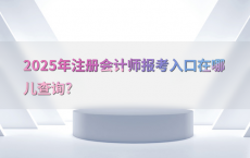 2025年注册会计师报考入口在哪儿查询?