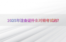 2025年注会证什么时候考试的?