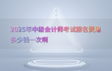 2025年中级会计师考试报名费用多少钱一次啊