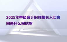 2025年中级会计职称报名入口官网是什么网站啊