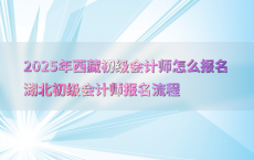2025年西藏初级会计师怎么报名湖北初级会计师报名流程