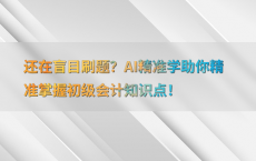 还在盲目刷题？AI精准学助你精准掌握初级会计知识点！
