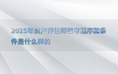 2025年资产评估师报考程序和条件是什么样的