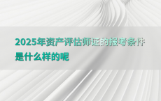 2025年资产评估师证的报考条件是什么样的呢
