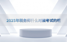 2025年税务师什么时候考试的呢