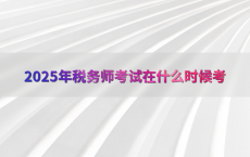 2025年税务师考试在什么时候考