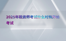 2025年税务师考试什么时候开始考试