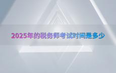 2025年的税务师考试时间是多少