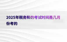 2025年税务师的考试时间是几月份考的