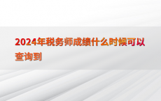 2024年税务师成绩什么时候可以查询到