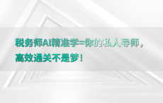 税务师AI精准学=你的私人导师，高效通关不是梦！