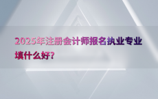 2025年注册会计师报名执业专业填什么好?