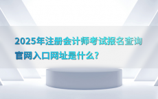 2025年注册会计师考试报名查询官网入口网址是什么?