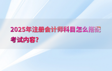 2025年注册会计师科目怎么搭配考试内容?