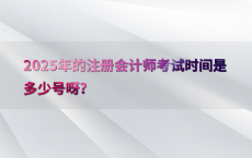 2025年的注册会计师考试时间是多少号呀?