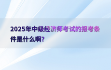 2025年中级经济师考试的报考条件是什么啊?