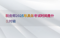 税务师2025年具体考试时间是什么时候