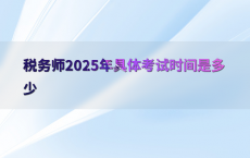 税务师2025年具体考试时间是多少