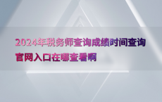2024年税务师查询成绩时间查询官网入口在哪查看啊