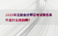 2025年注册会计师证考试报名条件是什么样的啊?