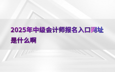 2025年中级会计师报名入口网址是什么啊