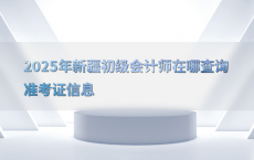 2025年新疆初级会计师在哪查询准考证信息