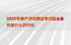 2025年资产评估师证考试报名条件是什么样的啊