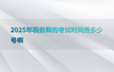 2025年税务师的考试时间是多少号啊