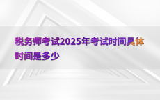税务师考试2025年考试时间具体时间是多少