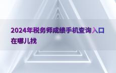 2024年税务师成绩手机查询入口在哪儿找