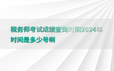税务师考试成绩查询时间2024年时间是多少号啊
