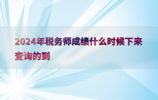 2024年税务师成绩什么时候下来查询的到