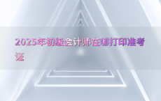 2025年初级会计师在哪打印准考证