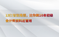 1对1智能推题，比你刷10本初级会计师资料还管用