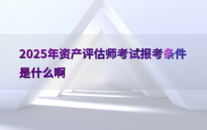 2025年资产评估师考试报考条件是什么啊