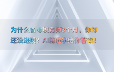 为什么备考税务师3个月，你却还没进展？AI精准学给你答案！